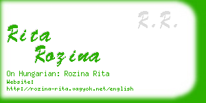 rita rozina business card